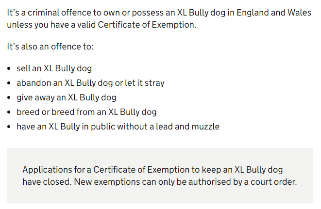 XL bully ruling - Gov.uk